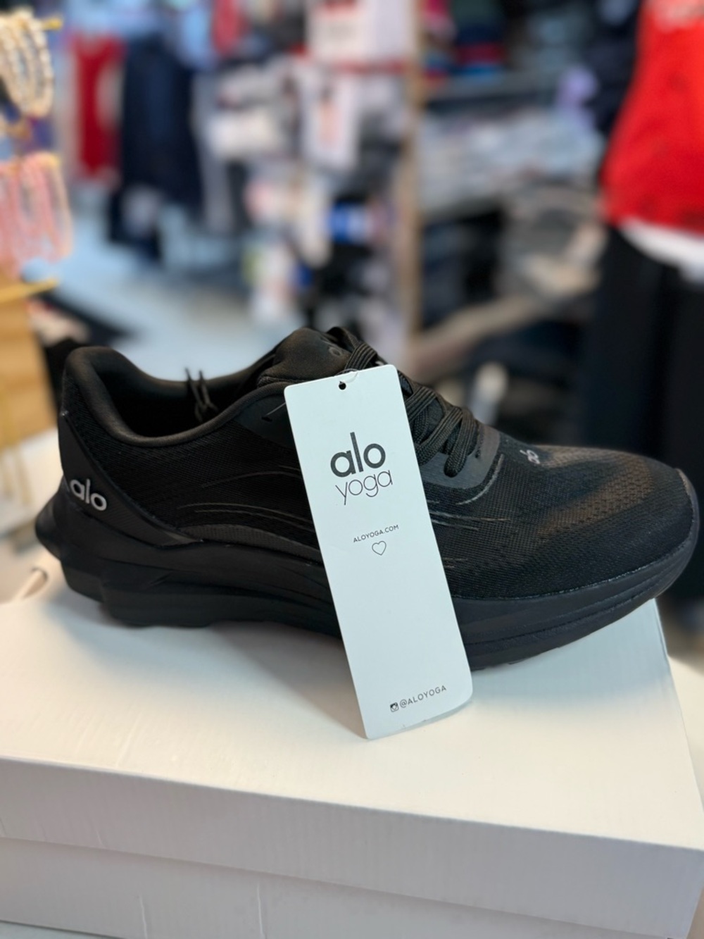 ALO Yoga Black Athletic Knit Sneaker